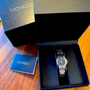Movado Modern Classic Black Dial Stainless Steel Women’s Watch